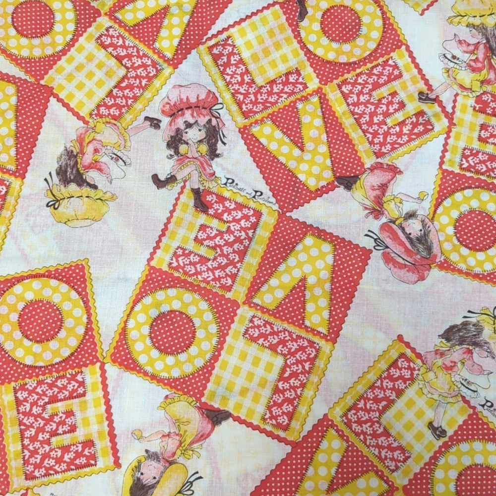Vintage 1970s Petticoats and Pantaloons Kitsch LOVE Fabric Remnant 45" X 2.94 Yd